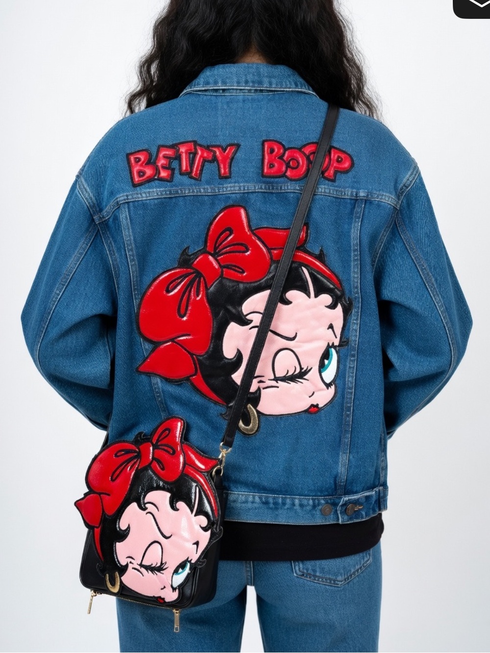 BOOP SET BAG COAT DENIM jacket and Crossbody bag by King Features 97 & 03 Gr…